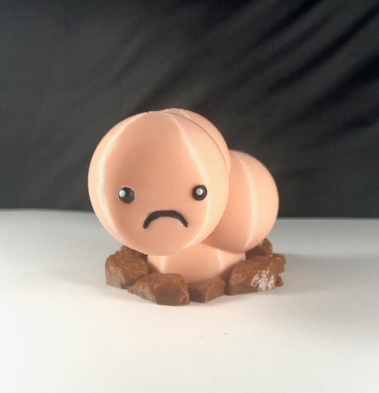 3D Printed Pin the Pinworm Figure - Crouched - The Binding of Isaac